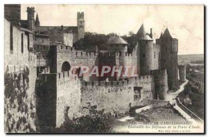 Old Postcard Set Carcassonne Cite defenses of the door D & # 39Aude