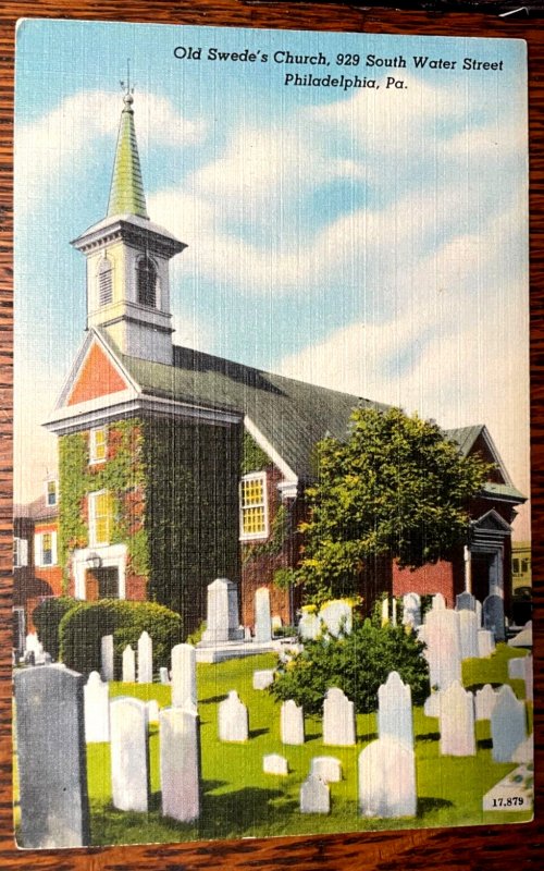 Vintage Postcard 1930-1945 Old Swede's Church, Philadelphia, PA