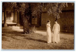 c1950's Kiisan Two Korean Dancing Girls Japan Vintage Unposted Postcard