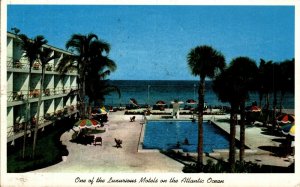 USA Luxurious Motel Atlantic Ocean Florida Chrome Postcard 08.59