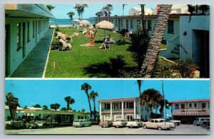 1959  Daytona Beach  Florida   Dakar Motel  Suncoast Motel  Postcard