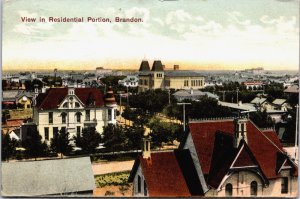 Canada View in Residential Portion Brandon Manitoba Vintage Postcard C033