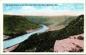 Vtg 1920s Grand Canyon of Tennessee River from Signal Mountain TN Postcard