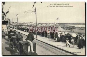 Les Sables d & # 39olonne Old Postcard Beach and the embankment one day races...