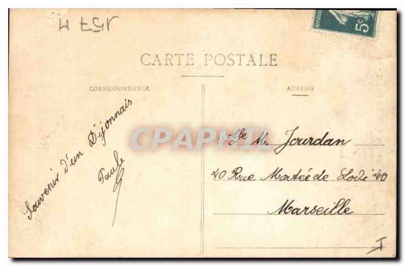 Old Postcard Dijon statue of Resistance