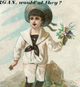 1890's Story & Clark Organ Co. Offer Free Catalog Child Summer Suit P173