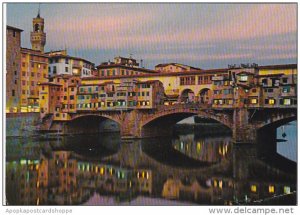 Italy Firenze Ponte Vecchio Notturno