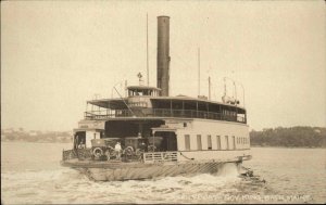 Bath ME Ferry Boat Gov King 1910s Cars Real Photo Postcard