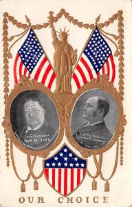 President Wm. H. Taft and J. Sherman Our Choice View Postcard Backing 