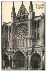 Old Postcard Chartres Cathedrale The South Gate