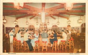 Postcard 1933 Valles Mexico Hotel Taninul Interior occupation 22-123411