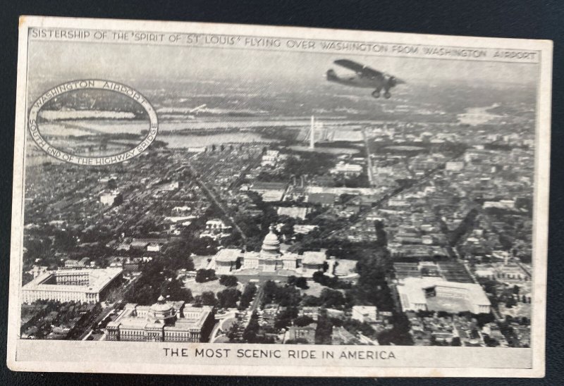 Mint USA Real Picture Postcard Spirit Of St Louis Flying Over Washington