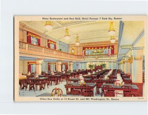 Postcard Main Restaurant and Sea Grill Hotel Pieroni Boston Massachusetts USA