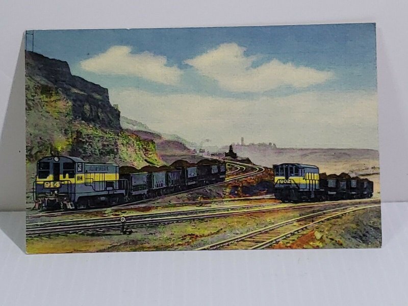 Locomotive Train Vintage Postcard Hull-Rust Mine Hibbing Minnesota diesel & ore