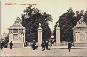 Belgium Brussels, Bruxelles Entree Parc Royal Vintage Postcard C136