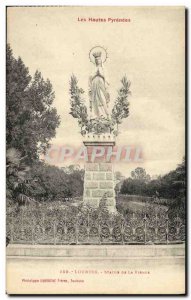 Old Postcard Lourdes Statue of Virnge