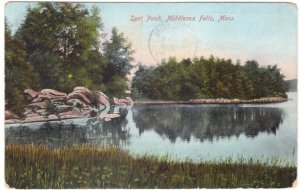 Spot Pond, Middlesex Fells, Massachusetts, Antique 1907 Robbins Bros. Postcard