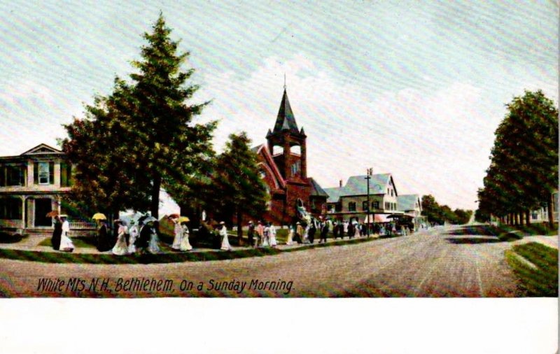 Bethlehem, New Hampshire - White Mountains - Leaving Church - c1908