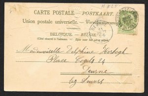 BELGIUM Stamps on Postcard Embossed Shield Used c1905