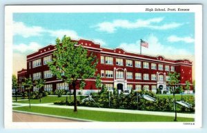 PRATT, Kansas KS ~ HIGH SCHOOL 1949 Linen Postcard