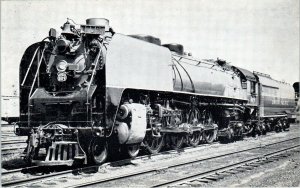 COUNCIL BLUFFS, IA Iowa   UP RAILROAD Locomotive #809    1956     Postcard
