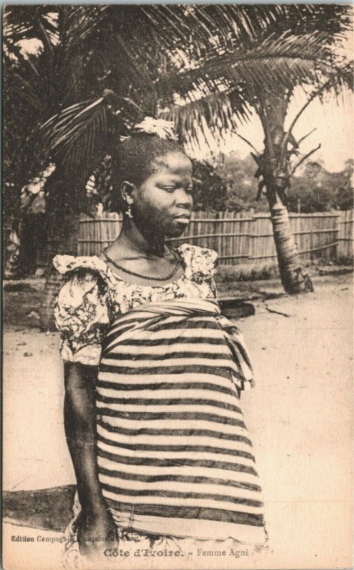 Ivory Coast Agni Woman Native Côte d’Ivoire Vintage Postcard 04.15 