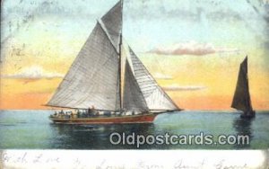 Sailboat 1906 light wear postal used 1906