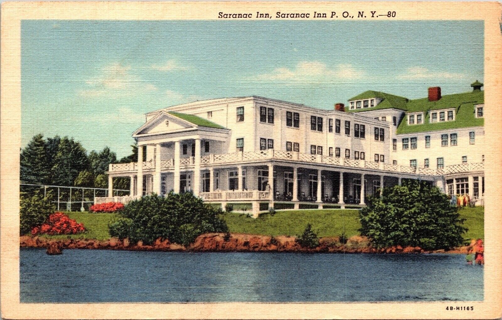 Saranac Inn Po New York Ny Linen Wob Note Ct Art Colortone 1943