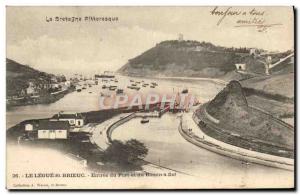 Old Postcard The Legue Saint Brieuc Entree harbor and basin flood