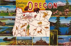 Greetings From Oregon With Map