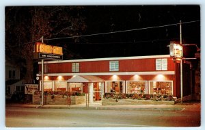 MOUNTAIN HOME, AR ~ Roadside CEDAR GRILL RESTAURANT Night Neon c1950s Postcard