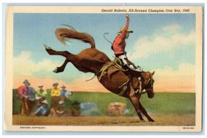 c1940's Gerald Roberts All Around Champion Cow Boy Elk City Oklahoma OK Postcard