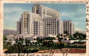 text and numbers, Los Angeles County General Hospital, Postcard