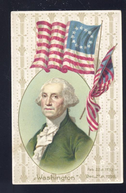 GEORGE WASHINGTON U.S. FLAG PATRIOTIC ANTIQUE VINTAGE POSTCARD JOHN WINSCH