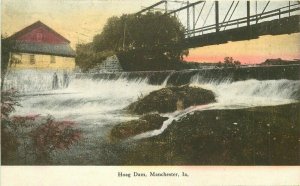 Manchester Iowa Hoag Dam 1908 Postcard artist impression 21-13094