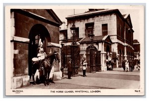 RPPC Horse Guards Whitehall London England UNP Postcard S24