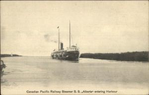 CPR Canadian Pacific Railway Steamer Ship SS Alberta & Lighthouse Postcard