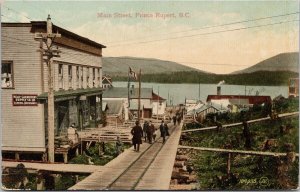 Prince Rupert BC Main Street Carruthers Supply British Columbia Postcard E80