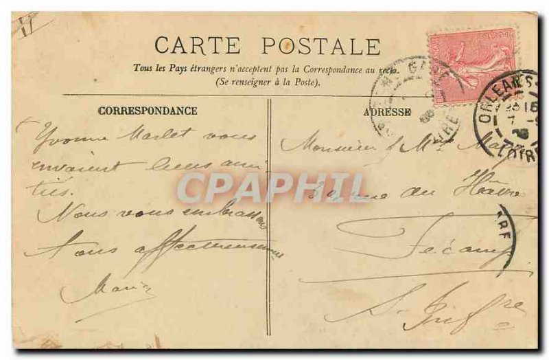 Old Postcard Orleans general view taken from the Tower of the Cathedral