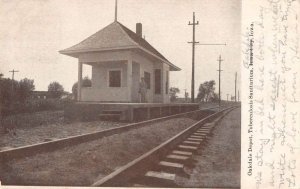 Iowa City Iowa Oakdale Train Station Tuberculosis Sanitarium Postcard AA19582