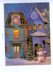 200968 RUSSIA Happy New Year snowman by Poklad postcard
