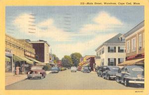 Wareham Massachusetts Cape Cod Main Street Antique Postcard K40972