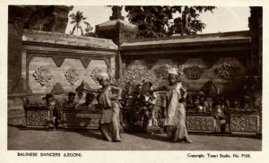 PC CPA BALINESE DANCERS, LEGON, INDONESIA, VINTAGE POSTCARD (b7315)