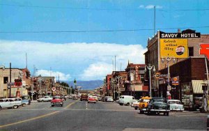 Main Street Savoy Hotel Pepsi Sign Cars Price Utah 1950s postcard