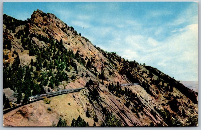 Vtg Colorado Rockies Vista Dome California Zephyr Train Moffat Tunnel Postcard