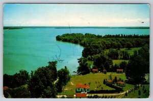 Green Acres, Lake Couchiching, Orillia Ontario, Vintage Aerial View Postcard
