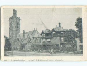 Pre-1907 RECTORY AND CHURCH Lebanon Pennsylvania PA n6353