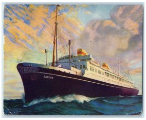 1948 Motorship Batory Gdynia America Shipping Lines LTD Gdynia Poland Postcard