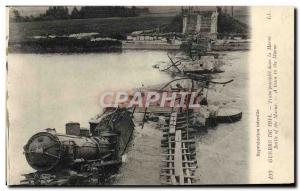 Old Postcard Train precipitated in Marne Army