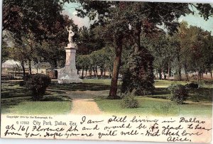 Postcard MONUMENT SCENE Dallas Texas TX AJ1923